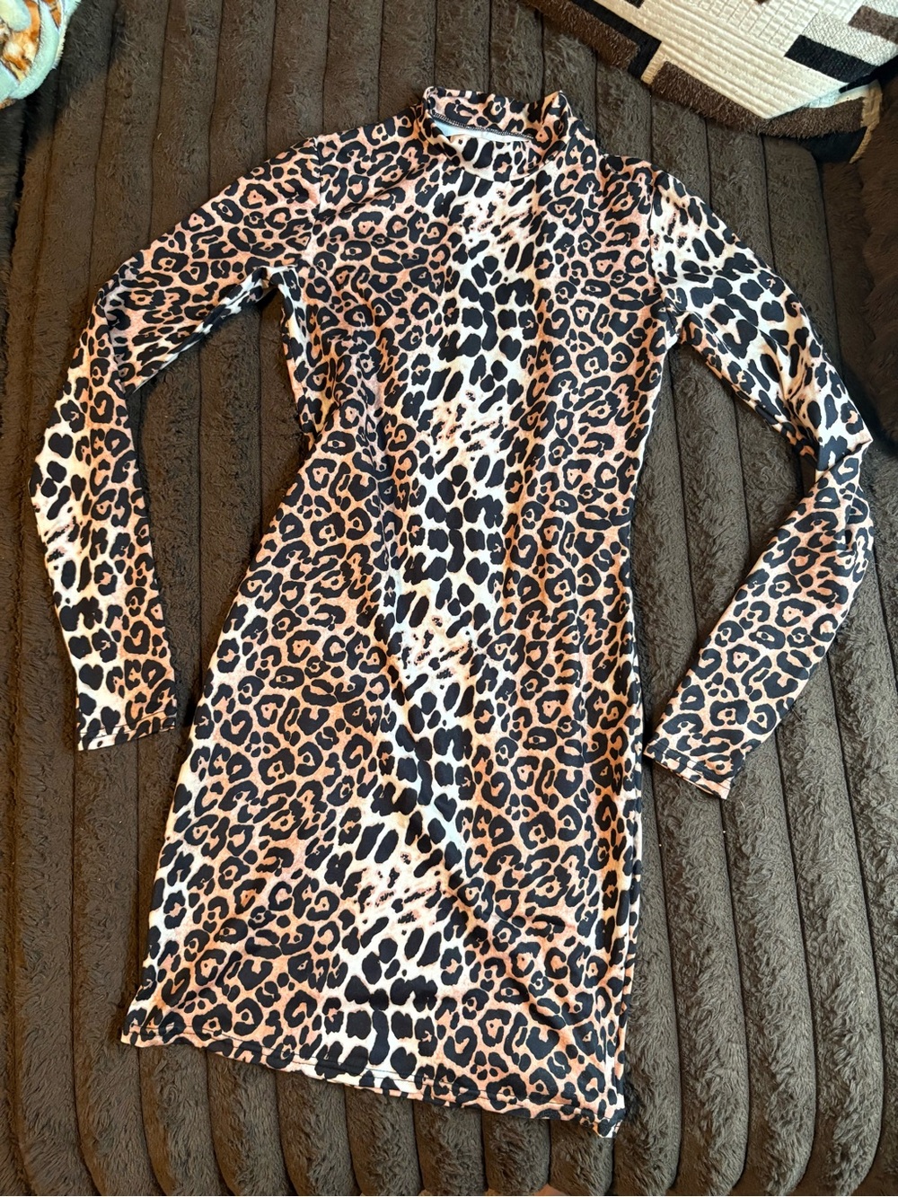 Leopard Print Long Sleeve Bodycon Dress